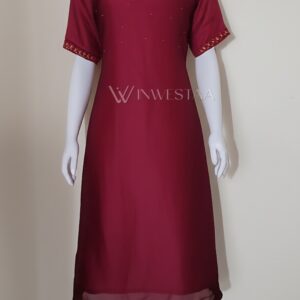 iwk00304 handworked georgette aline kurti