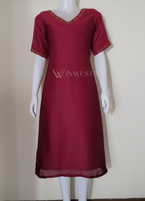 iwk00304 handworked georgette aline kurti