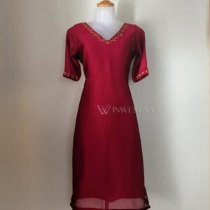 iwk00304 handworked georgette aline kurti