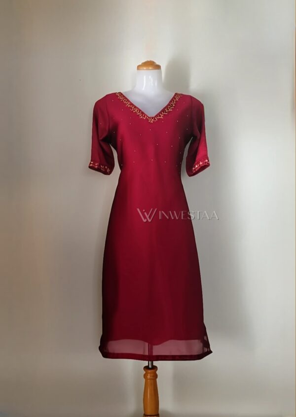 iwk00304 handworked georgette aline kurti