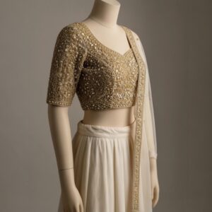 iwl00404 elegant beige lehenga choli