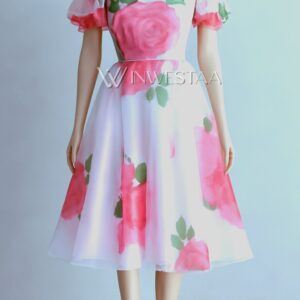 iwf00104 floral print organza frock dress