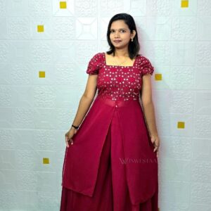 iwf00119 embroidered top and palazzo set